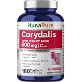 NusaPure Corydalis Root, Vegan, 500mg, 180 Veg Capsules - 180 Servings | Herbal Formula, Corydalis Yanhusuo Root 20:1 Extract, Suitable for Adults, Manufactured in cGMP Registered Facility USA