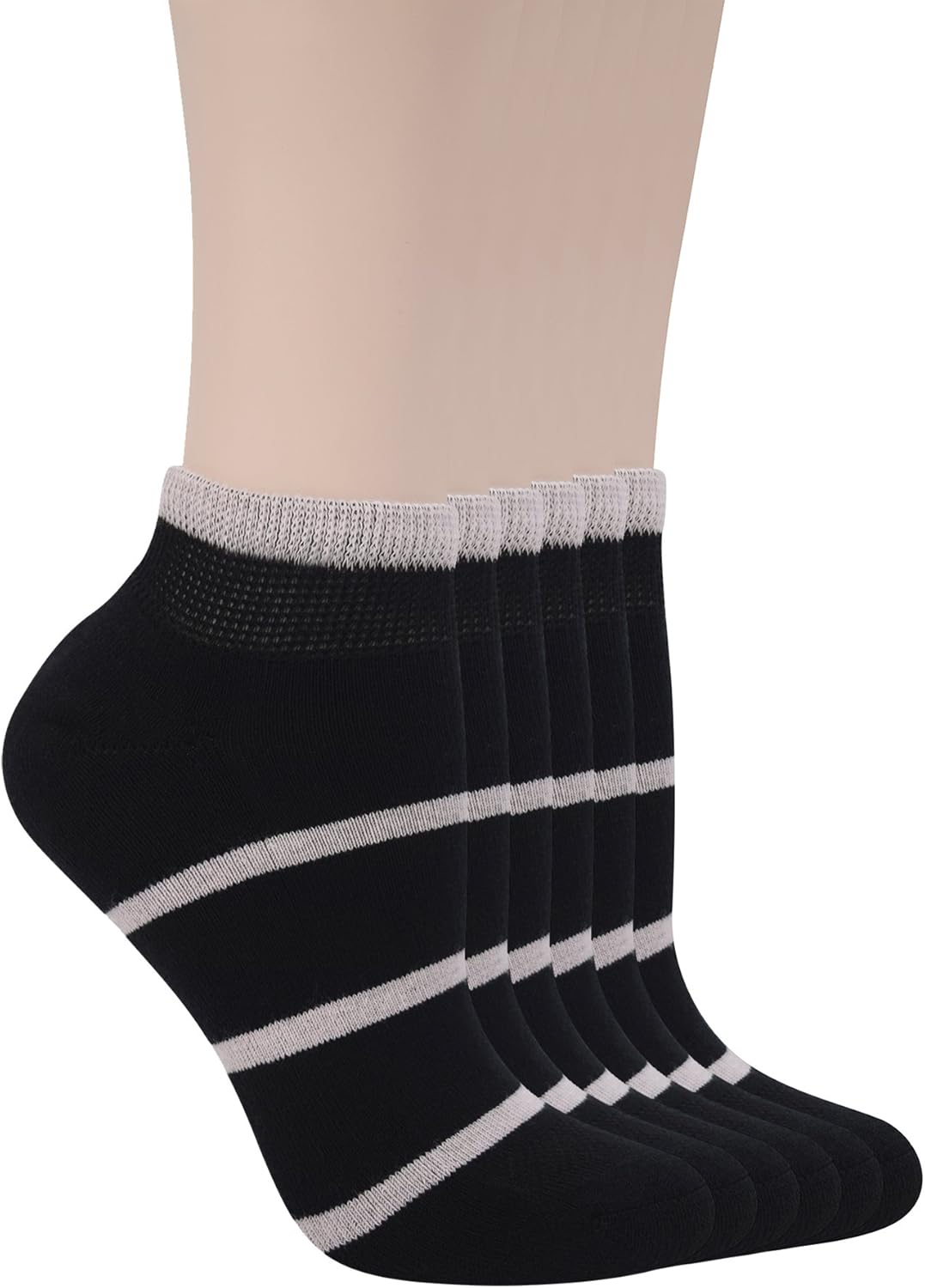 Yomandamor Women's 6 Pairs Low Cut Cotton Diabetic Socks with Seamless