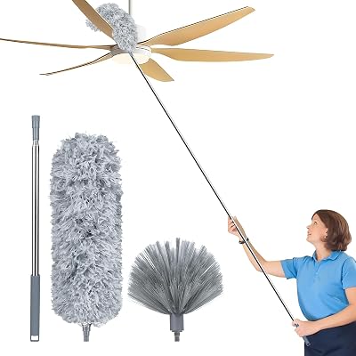 Fogray Extendable Feather Duster Telescopic Pole High Ceiling Blinds Cobwebs