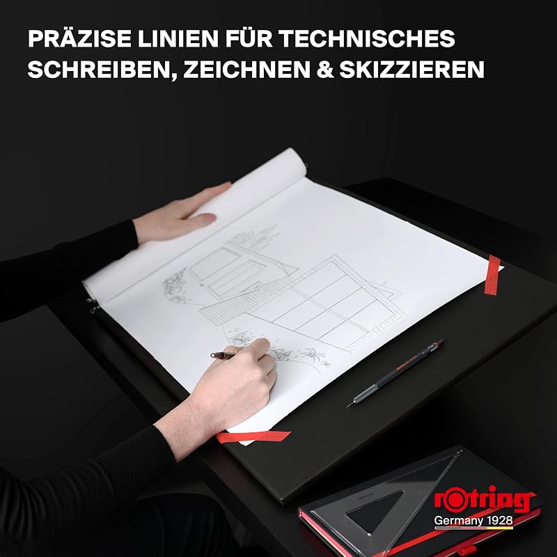 600 Druckbleistift | HB-Mine0,5 mm | Drehminenstift mit Vollmetallschaft | Steingrau | Rutschfestegerändelte Griffzone und Sechskantschaft
