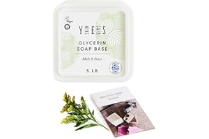 Skin Said Yes 5 Lb Clear Glycerin Melt and Pour Soap Base for Soap Making, Glicerina para Hacer Jabones - Organic Without SLS/SLES, Ultra Clear Soap Base