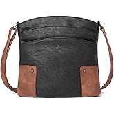 CLUCI Crossbody Bags for Women Leather Purse Travel Vacation Triple Pockets Vintage Handbags Shoulder Bags