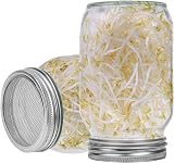 Hisredsun Seed Sprouting Jar Kit 2x1000ml Wide Mouth Stainless Lids Tray Stand view 6