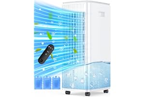 MYICY 25" Windowless Air Conditioner with Double Tanks for 16H Cooling, 25ft Remote & Timer,3-IN-1 Evaporative Air Cooler for Room, 90° Oscillation, 30dB, 3-Speed Swamp Cooler Air Conditioner Portable