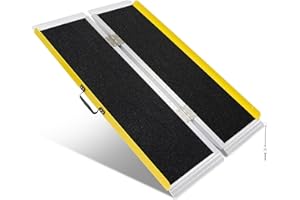 FINITYPRO Portable Wheelchair Ramp 4FT, Foldable Ramps for Wheelchairs, Aluminum Handicap Ramp with Non-Slip Surface, Wheelchair Ramps for Home Steps, Stairs, Doorways, Curbs, 800LBS Capacity, FSA HSA Eligible