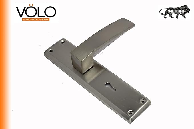 Volo Security Mortise Lock Handle Set Complete with Lock, Silver Satin Finish, for Door Hardware