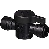 John Guest 1/2 Inch CTS ProLock Push-fit Shut Off Valve, Push to Connect Plastic Plumbing Fitting, Black, PSEISV20EP