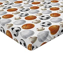 Ambesonne Sports Fitted Sheet, Football and
