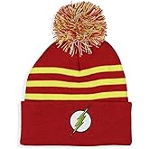 DC Comics The Flash Chrome Weld Jacquard Logo Cuff Pom Beanie Hat