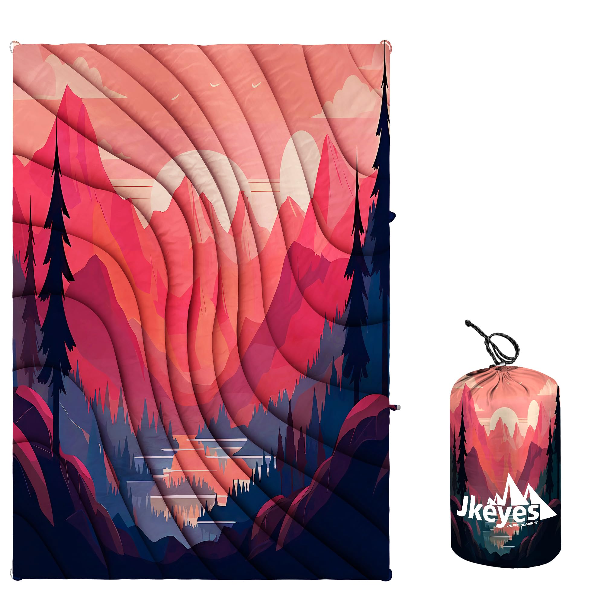 Photo 1 of Yizheer Outdoor Puffy Packable Camping Blanket?Lightweight Down Alternative Printed Camping Blanket?Large Ultra Warm Hammock Top Quilt Waterproof Blanket for Traveling Picnic Beach Party?76" x 54"