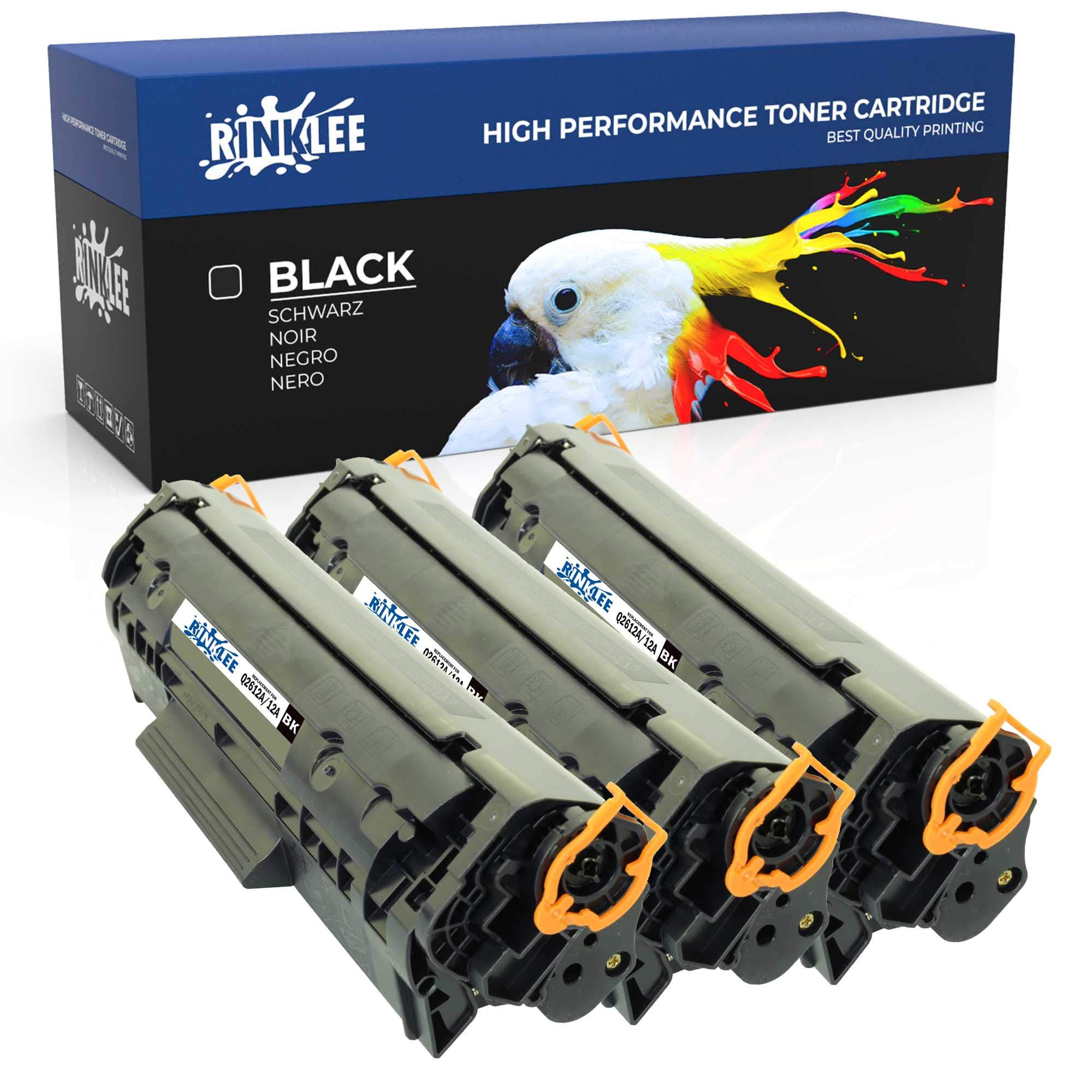 RINKLEE Q2612A Toner Cartridge Compatible with HP Laserjet 1010 1012 1015 1018 1020 1022 1022N 1022NW 3010 3015 3020 3030 3050 3052 3055 M1005 M1319F | High Yield 2000 Pages | Black, 3-Pack