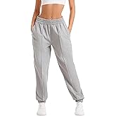 neezeelee Women's High Waisted Sweatpants Cinch Bottom Joggers Pants Comfortable Baggy Lounge Wear with Pockets