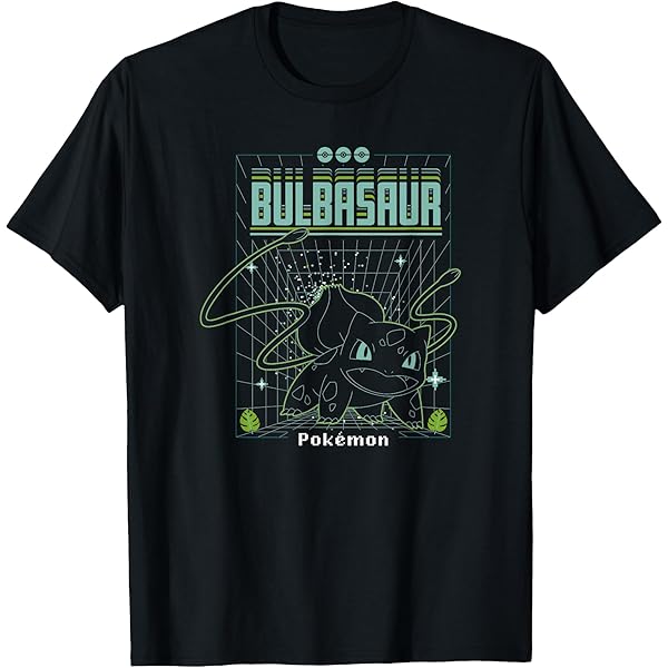 Amazon.com: Pokemon Adult Unisex Black Grid T-Shirt : Clothing