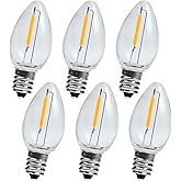 MYEMITTING Night Light Bulb – C7 E12 LED Bulbs – Candelabra, 0.6 Watt Equivalent 7W Incandescent Bulb, Warm White 2700K, Window Candles & Chandeliers Replacement Bulb, 6 Pack