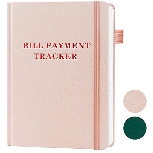 Bill Organizer with Pockets - Bill Paying Organizer with Pockets 2025, Monthly Bill Payment Checklist with 2280 Billing Records, Bill Tracker Notebook for Expenses and Money Savings, Pink