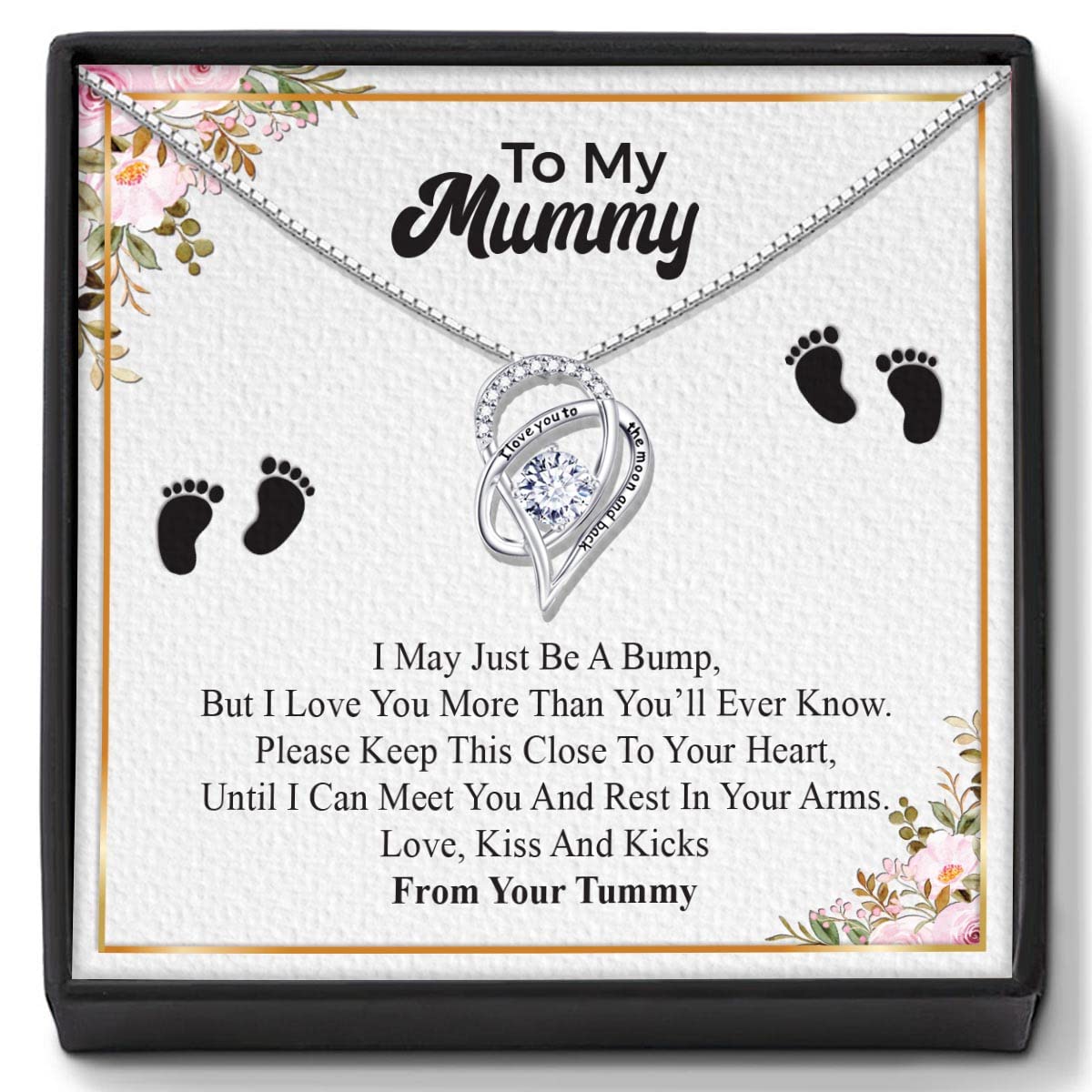 Mum To Be Gift Necklace and Card Baby Shower Gifts for New Mum Gift From Bump Present
