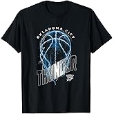 NBA Oklahoma City Thunder Lightning Bolt Basketball Logo T-Shirt, Small, Black