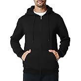 Mens Zip Up Hoodie Long Sleeve Fleece Casual Hooded Sweatshirts Athletic Full Zip Jacket with Pockets