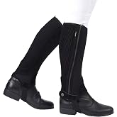 Dublin Easy-Care Mesh Half Chaps II, Black, Adults Medium
