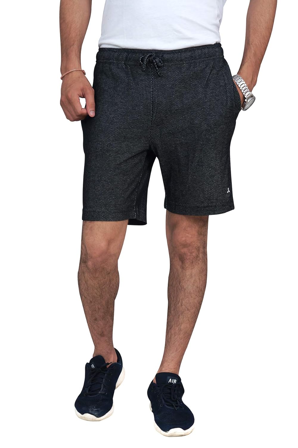 Buy CARBON BASICS Men's Cotton Shorts with Pockets and Elastic Waiste