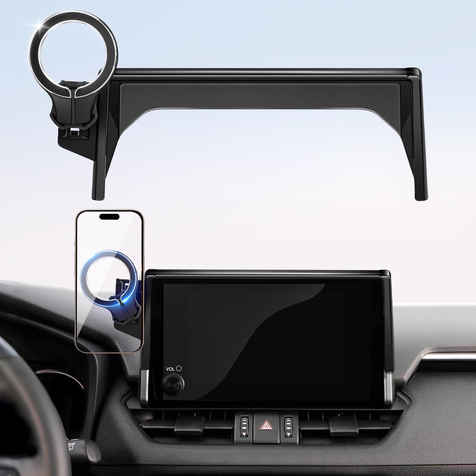 Photo 1 of pop-tech Magnetic Car Mount for Toyota RAV4 2019 2020 2021 2022 2023 2024 2025 : for MagSafe Strong Magnets RAV 4 Cell Phone Holder 7/8-Inch Touch Screen Cradles for iPhone Samsung
