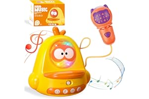 NEUBSAW Easter Basket Stuffers for Kids, Easter Toys Mini Karaoke Machine Chick Gifts for Kids 3+, LED Portable Bluetooth Speaker with a Microphone for Toddlers Boys Girls