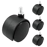 Suiwotin 4pcs 2 Inch Swivel Caster Wheels, Black