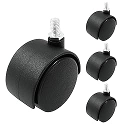 Suiwotin 4pcs 2 Inch Swivel Caster Wheels, Black