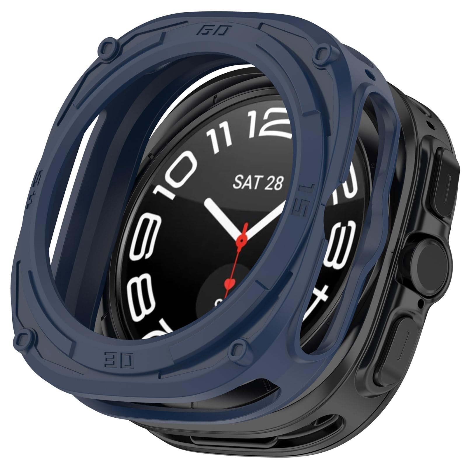 Case for Samsung Galaxy Watch Ultra 47MM Case Cover (2025/2024), Colorful Shock-Proof Silicone Protective Bumper Shell Protector Sleeve for Galaxy Watch 7 Ultra & Ultra 2 47MM Smartwatch