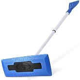 Snow Joe 18" Telescoping Snow Broom &amp; Ice Scraper for Car Windows, No-Scratch Foam Brush - Long and Extendable Ice Removal Tool for Window and Windshield - Automotive Cleaning Accessories, SJBLZD