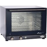 Cadco OV-023 Compact Half Size Convection Oven with Manual Controls, 208-240-Volt/2700-Watt, Stainless/Black, For Commercial Use, 120 lbs.