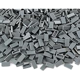 Feleph Dark Bluish Gray 1&times;2 Tile &times;700 Flat Bricks MOC Parts and Pieces | Solid Color, Smooth Surface for Wall, Floor, Pixel Art Toy for Kids, Bulk Building Blocks Compatible with Major Brands 30070