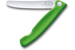 Victorinox Swiss Classic 4.3 Inch Foldable Paring Knife Wavy Edge Green
