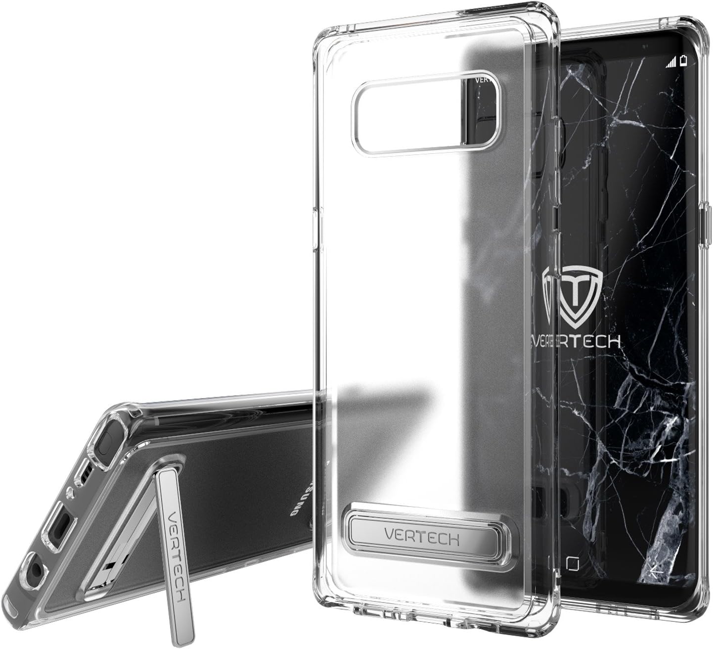Galaxy Note 8 Case, Vertech [T1] Slim Protective Shock Absorbing TPU Protection Case with Kickstand, Froster Clear Hard Back Panel [Clear] for Samsung Galaxy Note 8 (2017)
