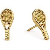 Tennis Racket Earrings 18k Gold | Tennis Jewelry Gift for Women Players, Moms & Fans