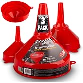 NASCAR Automotive Funnel Set &ndash; Oil, Gas &amp; Fluid Funnels for Cars &amp; Trucks, Durable, Lightweight, &amp; Versatile, Includes 3 Sizes: Small, Medium, Large, Multi-Purpose Use for Oil Changes, Fuel, &amp; More