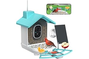 BYRANKE Bird Feeder with Camera, Bird Feeders for Outdoors with Solar Panel, Bird Feeder Camera with AI Bird Identification, Squirrel Proof Bird Feeders, Ideal Gift for Bird Lovers.
