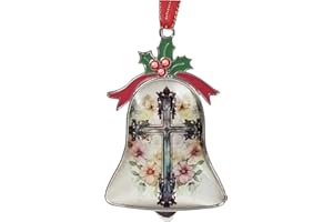 PTCRMG Christ Christian Cross Car Pendant Christmas Bell Ornaments Christmas Tree Glass Ornament Window Door Christmas Decorations Home Decor Hanging Ornaments
