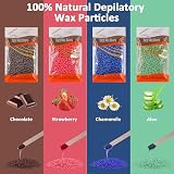 Leaflai Hard Wax Beads 4x100g Painless with 10 Applicators Full Body view 2