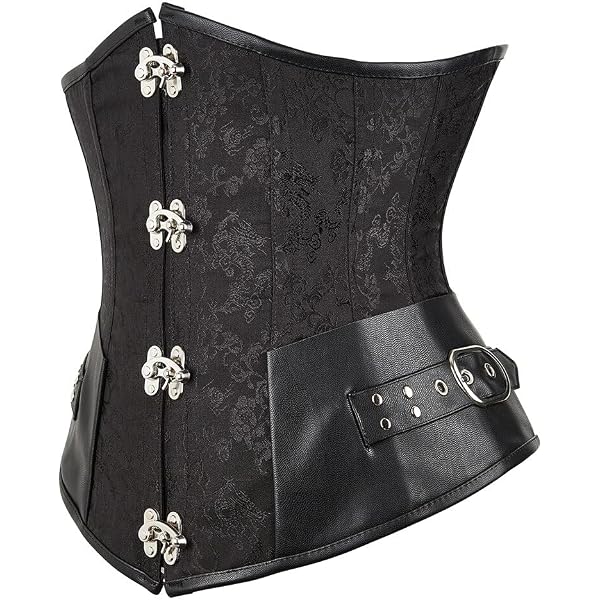 Corset Steampunk Femme Grande Taille - Bustier Médiéval Avec Baleines - Lacets Arrière - Idéal Déguisement & Cosplay