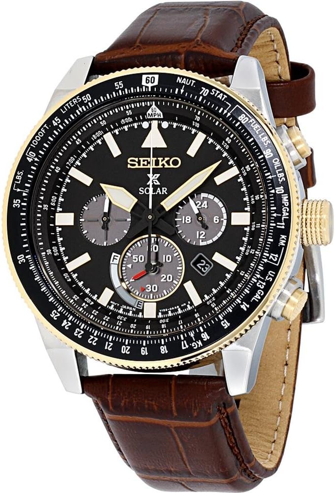 seiko chronograph 100m leather