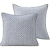Homie Living Grey Luxury Tweed & Chenille Throw Pillow Covers – Set of 2 (18" x 18") with Soft and Luxurious Textures Decorative Throw Pillows for Couch, Bed, and Home Decor