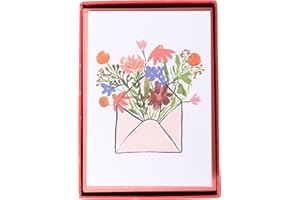 Graphique Box of Thank You Cards, Brush Strokes - Includes 16 Cards with Matching Envelopes and Storage Box, Cute Stationery 