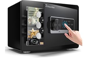 EMASME Safety Box, Small Safes for Home Lock Box with Electronic Keypad，Safe with Removable Shelf for Cash, Jewelry, Documents,Digital Security Safe for Office Hotel and Personal Use (Digital - 0.8 CUFT)