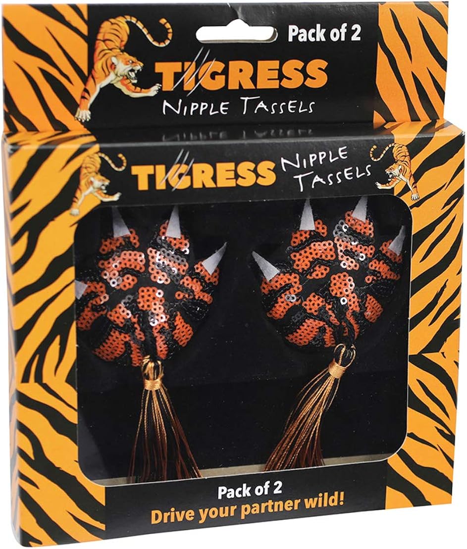 Tigress Nipple Tassels, Orange/ Black - Image 3
