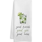 WOTYPU Gin Friends Gifts Kitchen Bar Towels, Gifts for Gin Drinkers Dish Tea Towel, Cocktail Lover Gift Decorative Hand Towels for Kitchen Home Bar Cart Decor, 16x24 Inch