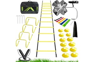 KATZEIST Agility Training Equipment, Kids Soccer Hurdles Agility Ladder Equipment Set Agility Training kit for Football, Soccer, Basketball,Speed and Agility Training kit
