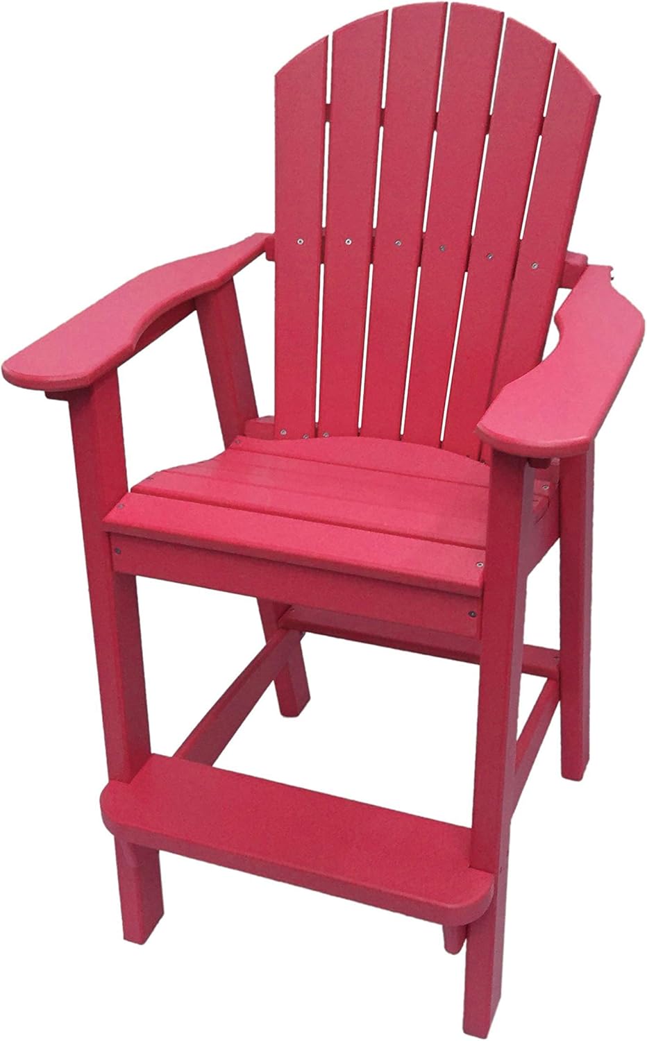 Phat Tommy Recycled Poly Resin Balcony Chair – Durable and Eco-Friendly Adirondack Armchair. This Patio Furniture is Great for Your Lawn, Garden, Swimming Pool, Deck. (Cranberry)