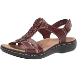 Clarks Women's Leisa Janna Sandal | Leather Hook & Loop Sandal With OrthoLite Footbed & Cushion Soft