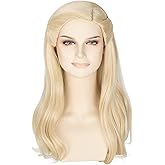 Miss U Hair Women Princess Long Blonde Wavy Wig Fairy Queen Cosplay Halloween Wig with Braids